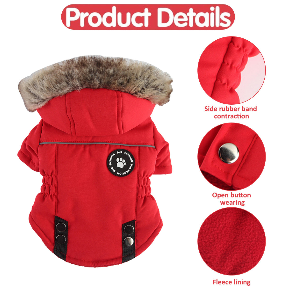 Dog Winter Coat - Warm Windproof Small Dog Jacket