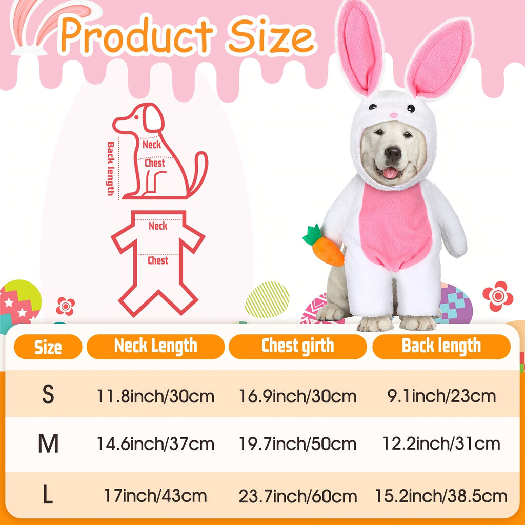 Easter Bunny Costume for Dogs & Cats - Funny Fluffy Outfit