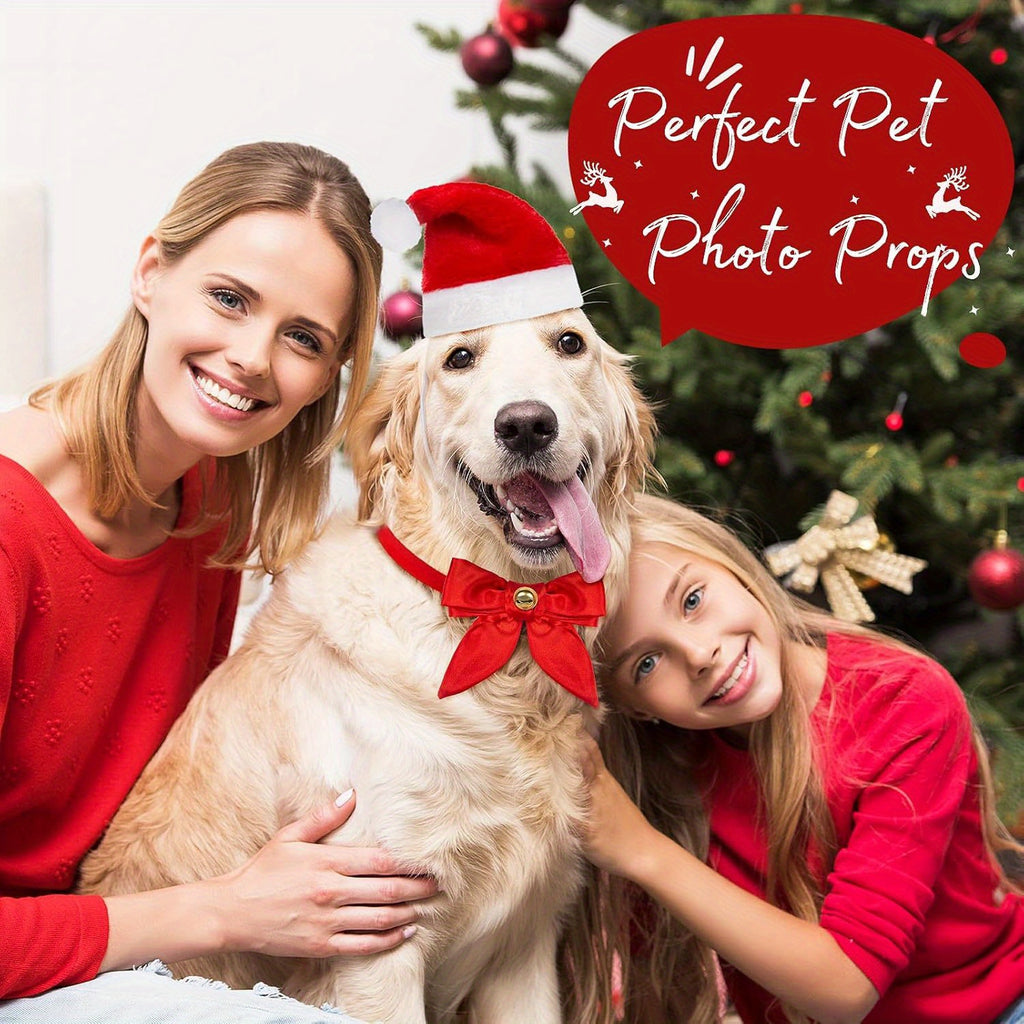 Christmas Dog Hats - Adjustable Breathable Polyester Accessories