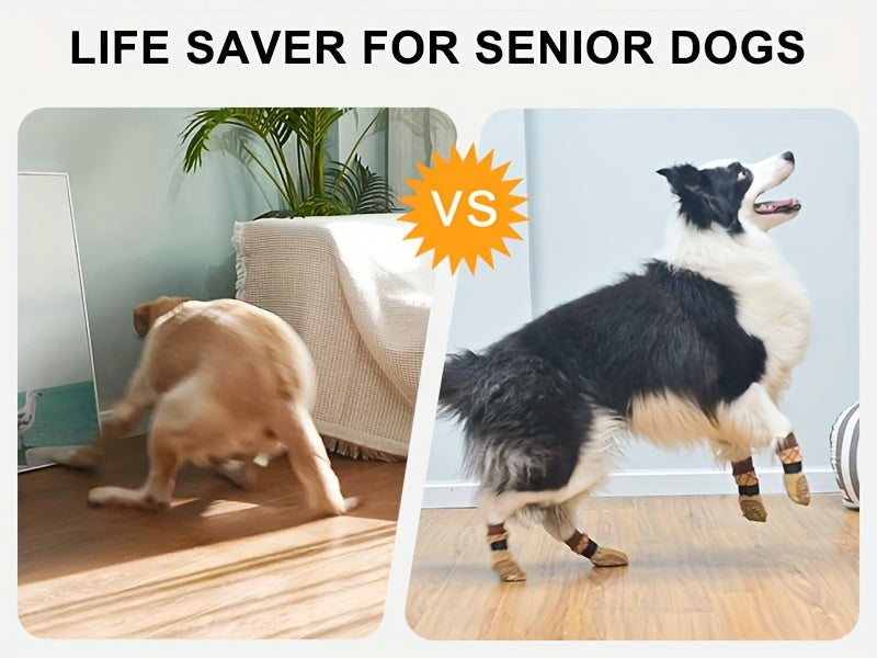 All-Weather Anti-Slip Plush Dog Boots for Medium & Large Breeds