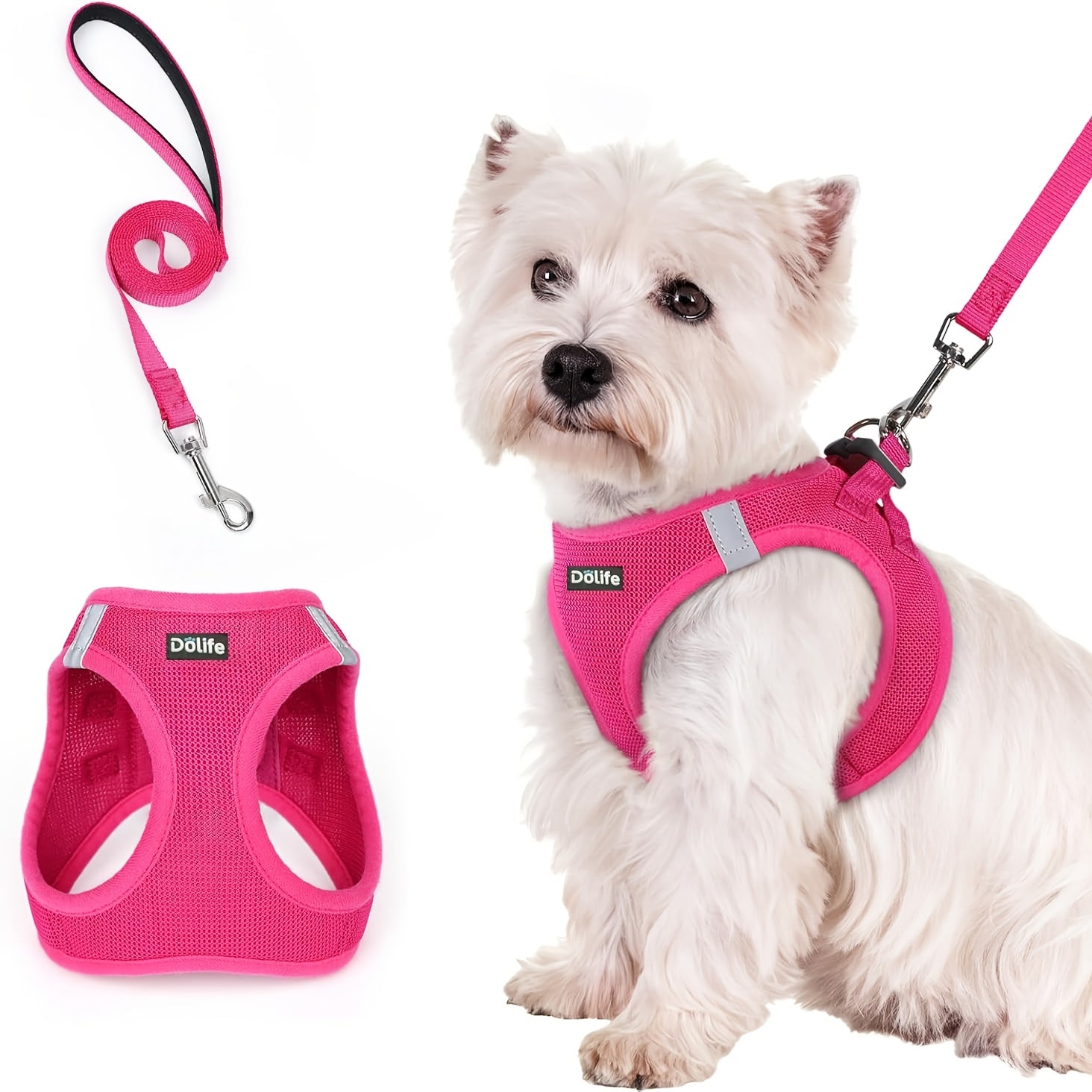 Reflective Mesh Dog Harness - Step-In Design