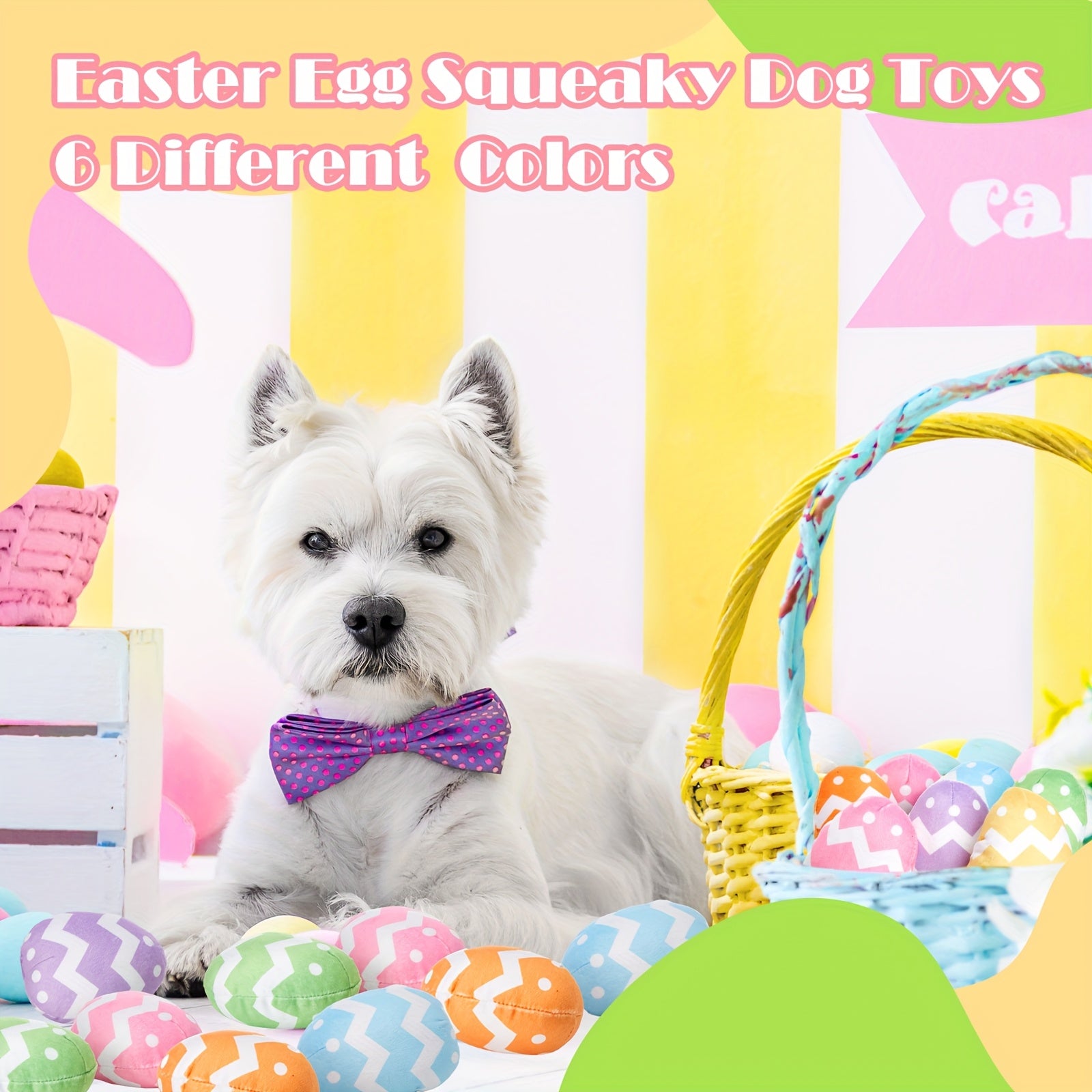 Easter Dog Toys - Squeaky Plush Eggs for Small Dogs