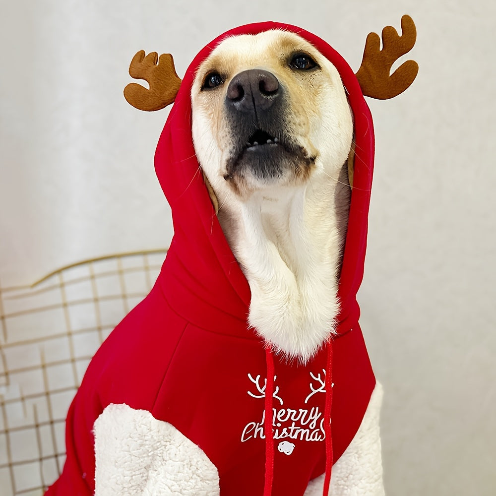 Winter Dog Sweater - Cozy Reindeer Dog Jacket