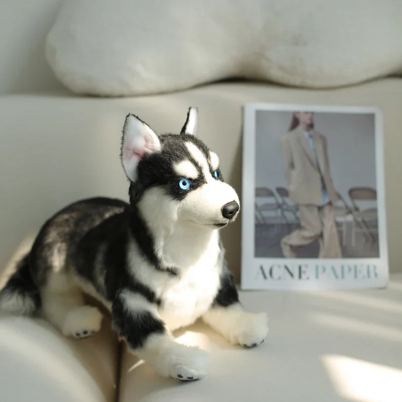 Husky Plush – Realistic Dog Toy Gift for Pet Lovers