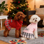 Dog Christmas Sweater - Small Dog Red Plaid