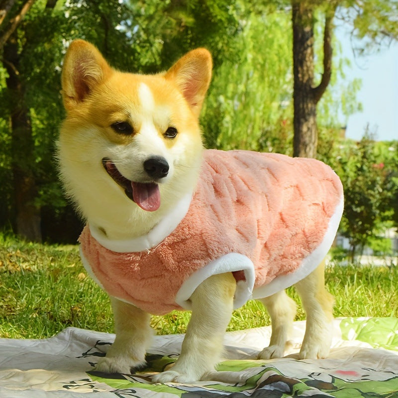 Fleece-Lined Dog Vest for Corgis & Medium Breeds - Warm Winter Clot...