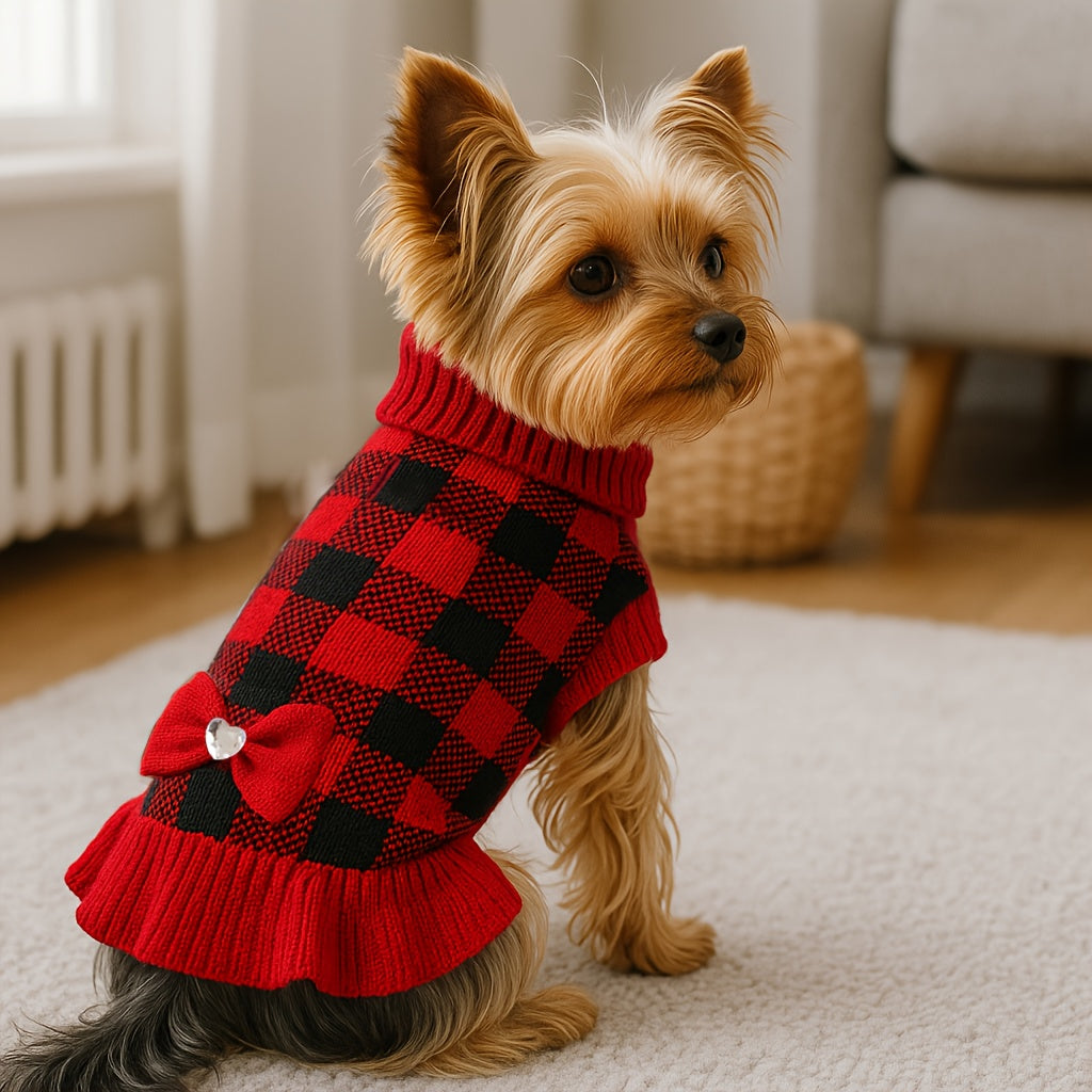 Dog Christmas Sweater - Warm Small Dog Winter Dress