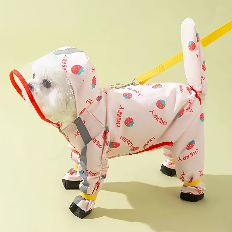Dog Raincoat - Windproof Pet Rain Jacket with Reflective Strips
