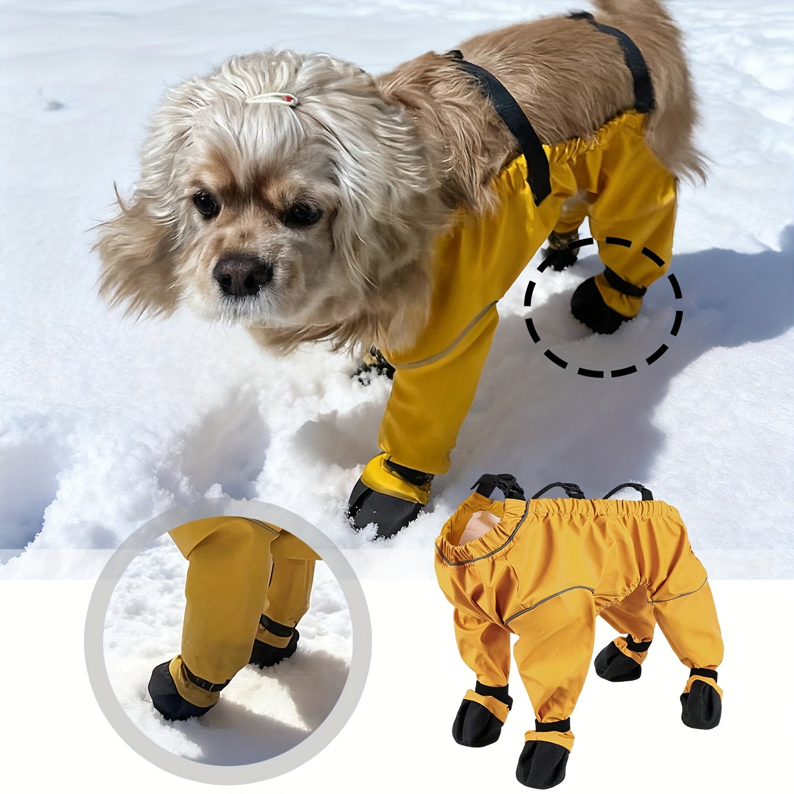 Waterproof Dog Boots - Adjustable Anti-Slip Shoes
