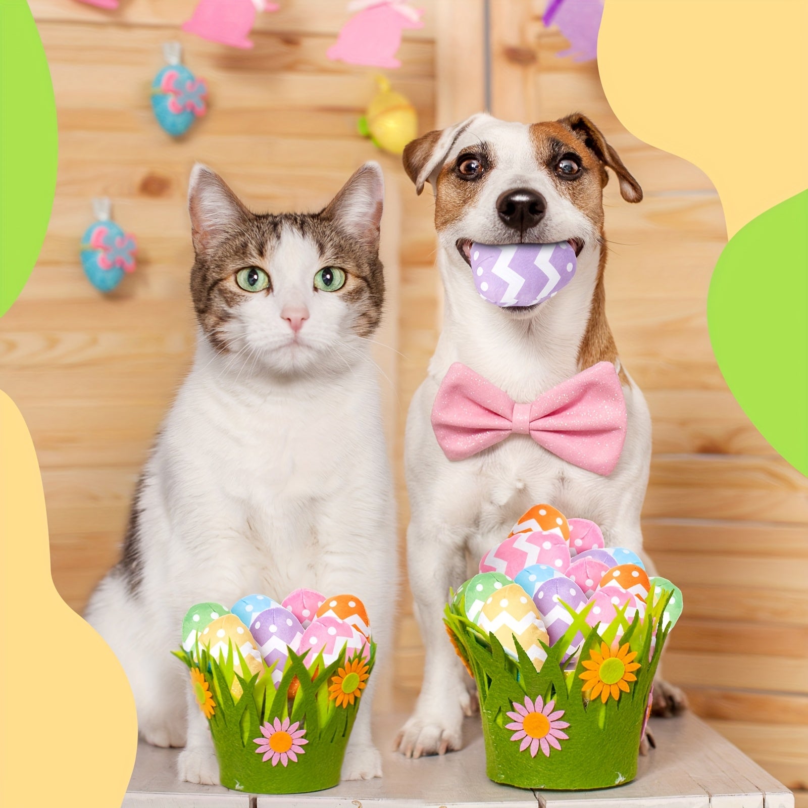 Easter Dog Toys - Squeaky Plush Eggs for Small Dogs