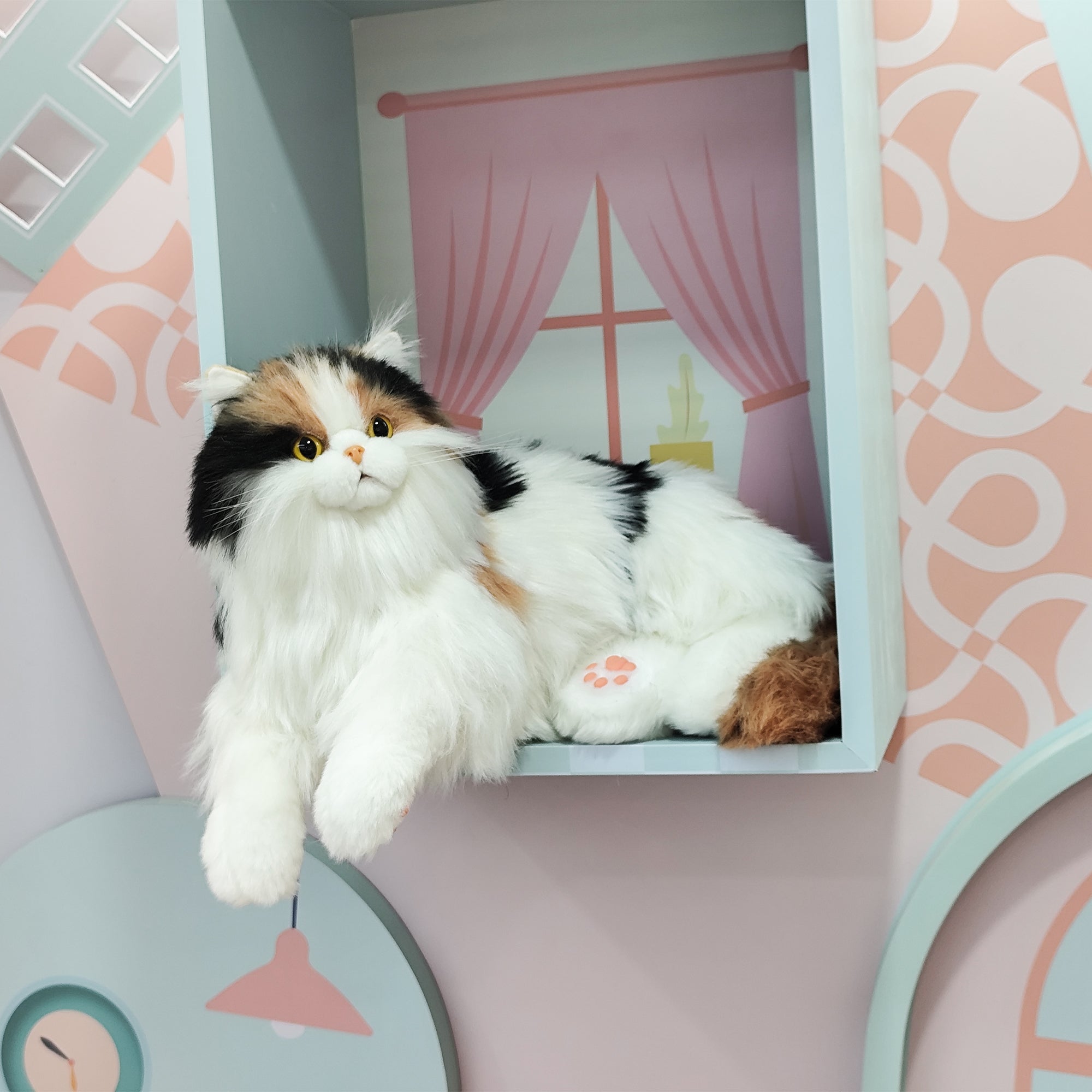 Breathing Calico Percy 2.0- Heartbeat Pur,Voice Robonic Cat