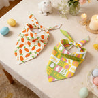 2pcs Random Easter Carrot Drool Scarves, Holiday Party Pet Printed Triangular Scarves, Dog Cat Decorative Scarves