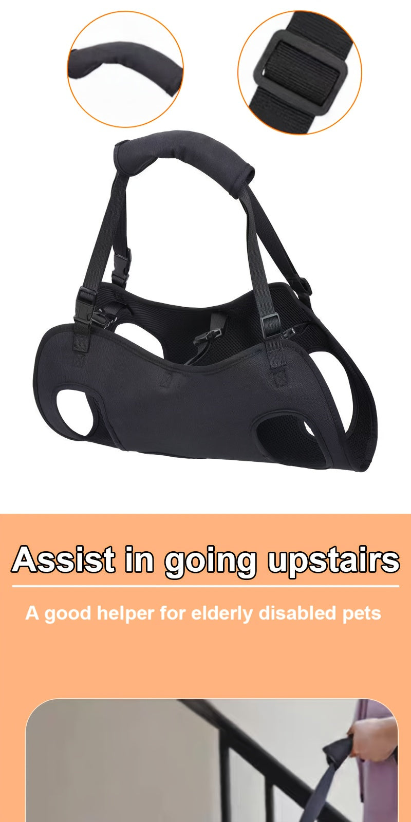 Dog Support Harness for Elderly Disabled Pets - Adjustable Comfort