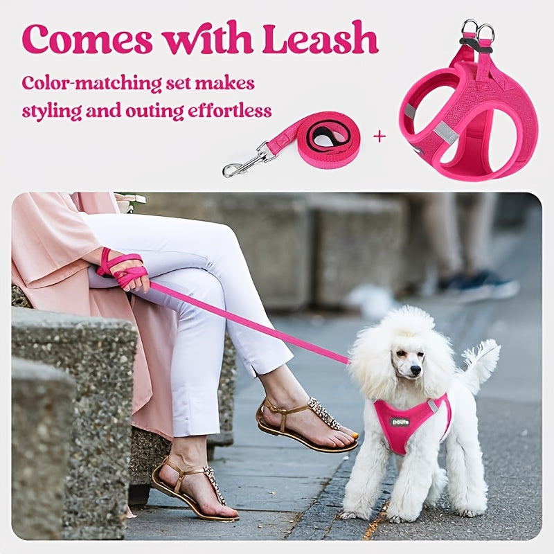 Reflective Mesh Dog Harness - Step-In Design