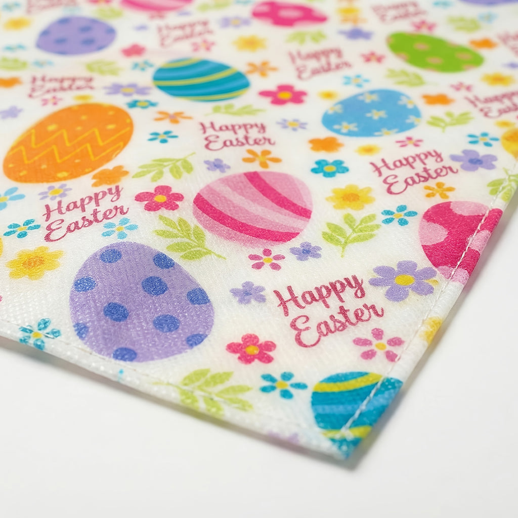 Pet Easter Egg Print Bandana for Small Dogs & Cats - Soft Breathable Triangle Collar Scarf with Adjustable Rope Tie, Easter Egg Pattern Suitable for Puppies, Kittens, Spring Festival Accessory, for Small to Medium Dogs