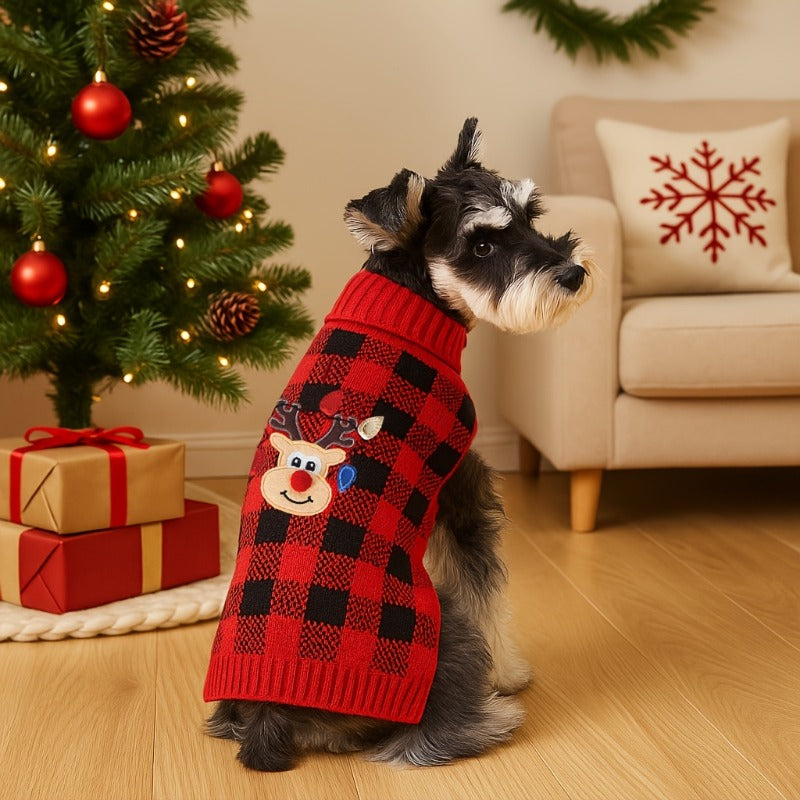 Dog Sweaters - Soft Warm Knit Reindeer Design