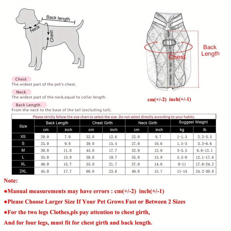 Warm Reflective Dog Jacket - Outdoor Vest