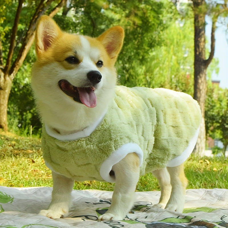 Fleece-Lined Dog Vest for Corgis & Medium Breeds - Warm Winter Clot...