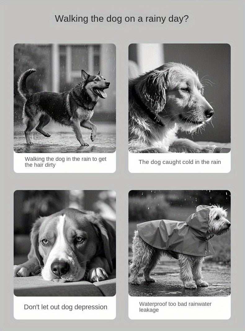 Dog Raincoat - Dog Rain Jacket Waterproof Dog Coat