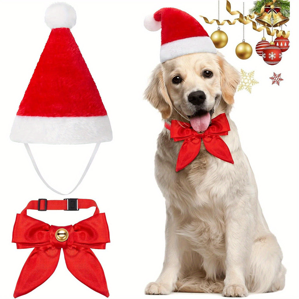 Christmas Dog Hats - Adjustable Breathable Polyester Accessories