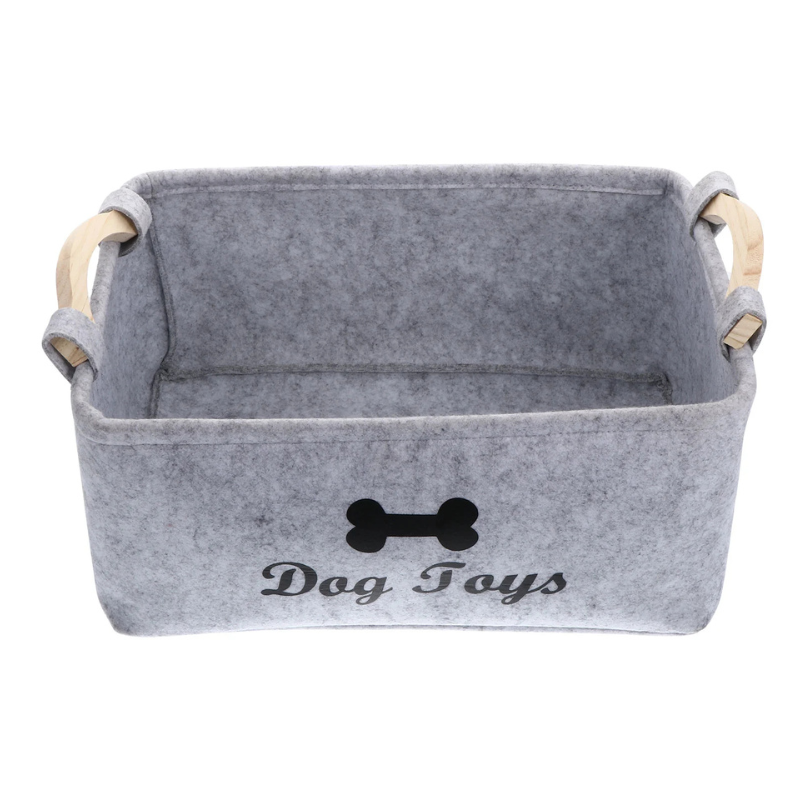 Dog Toy Storage Basket – Felt Organizer Bin for Pets