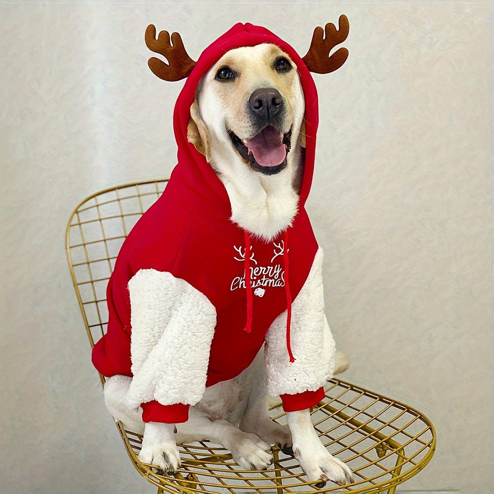 Winter Dog Sweater - Cozy Reindeer Dog Jacket