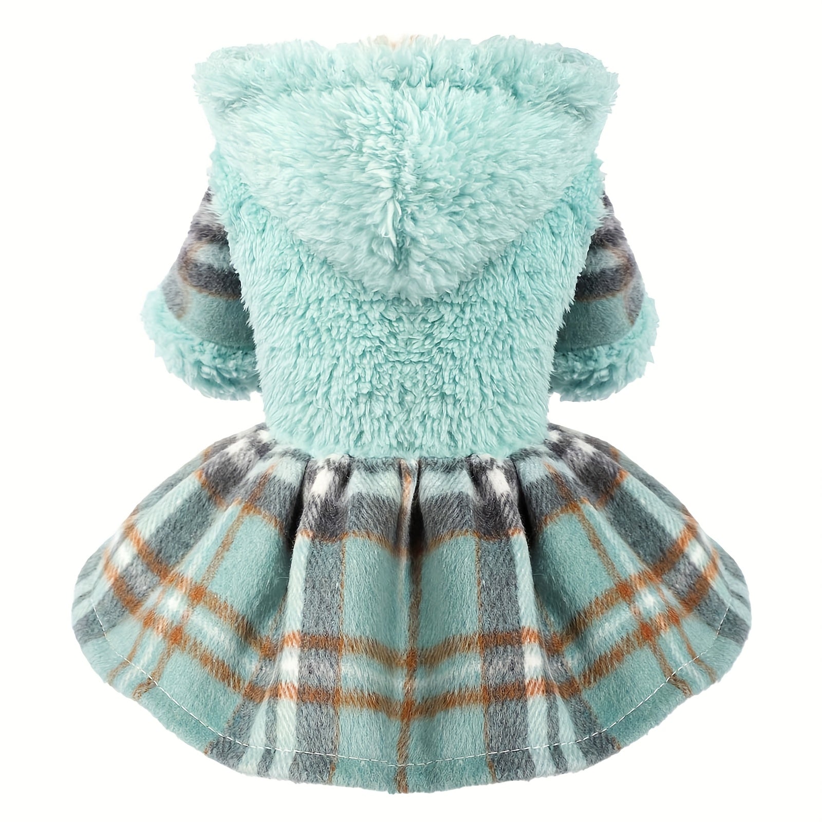 Winter Dog Sweater - Fleece Hooded Plaid