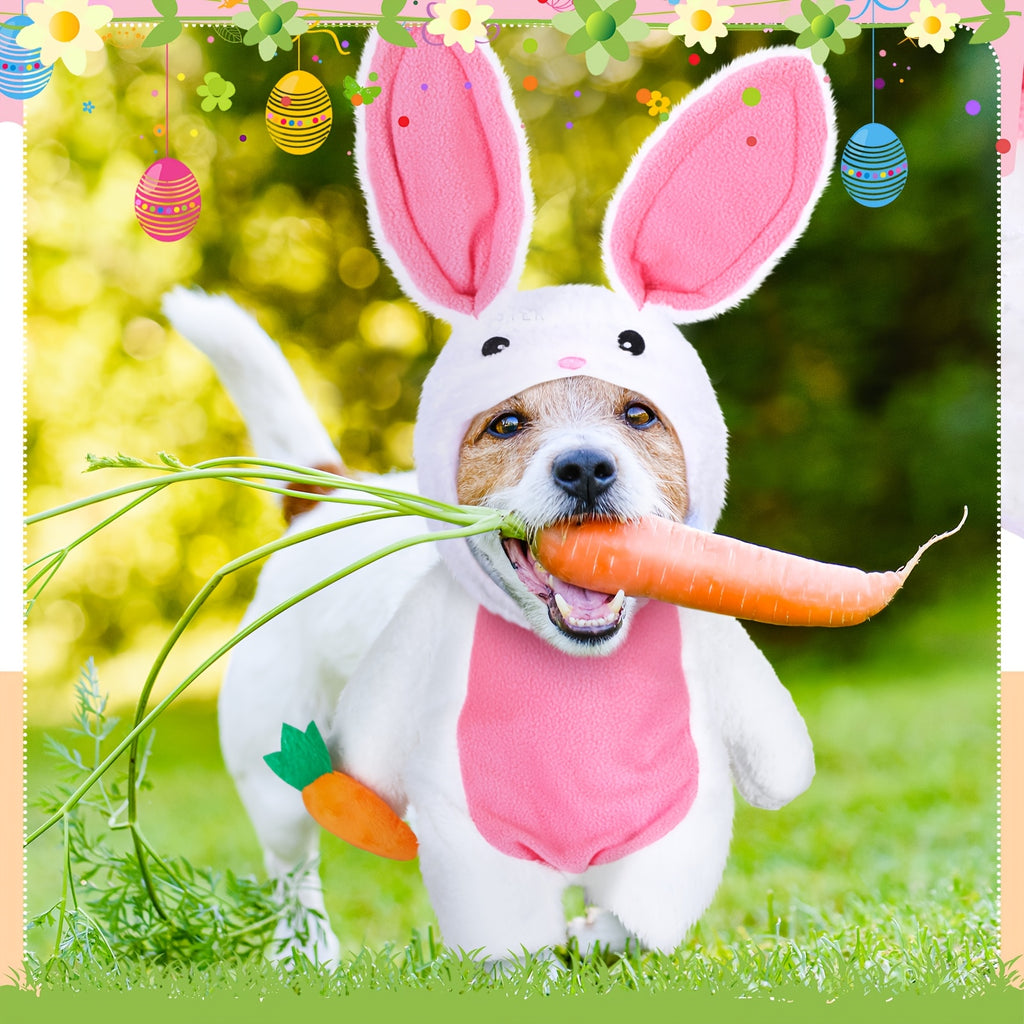 Easter Bunny Costume for Dogs & Cats - Funny Fluffy Outfit