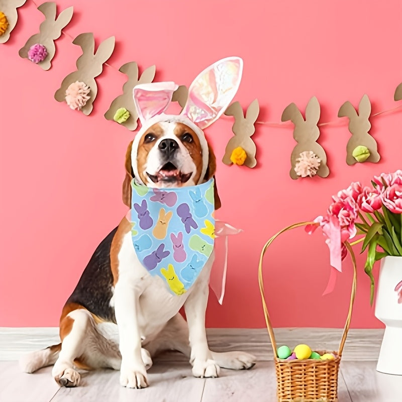 Easter Dog Bandanas - Colorful Bunny Pet Scarf