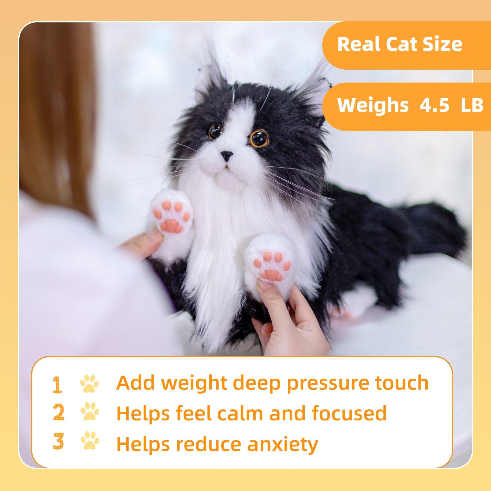 Tuxedo Weighted Plush – Realistic Companion Cat for Adults