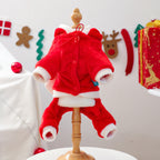 Christmas Pet Costume - Red Santa Warm Jumpsuit