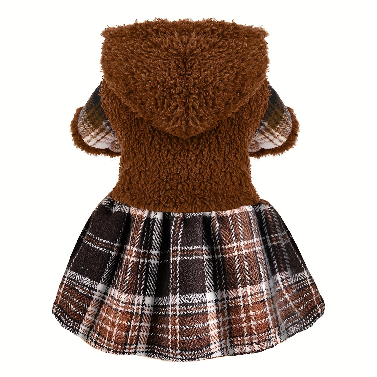 Winter Dog Sweater - Fleece Hooded Plaid