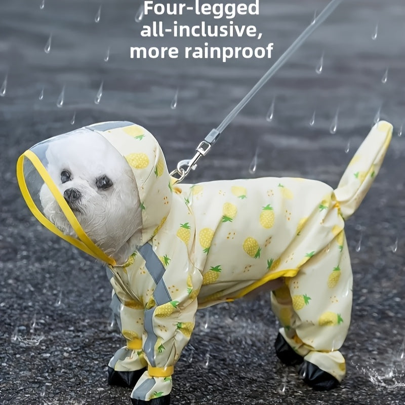 Dog Raincoat - Windproof Pet Rain Jacket with Reflective Strips