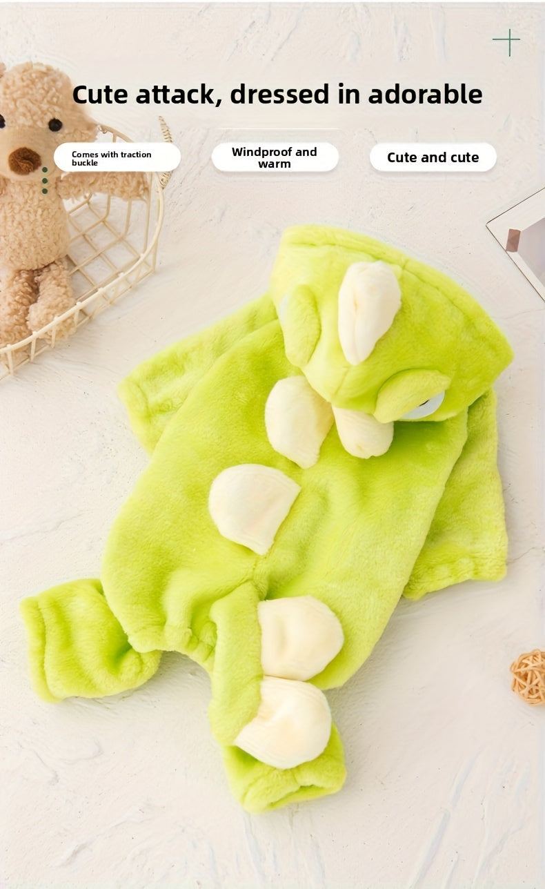 Cute Dog Costumes - Warm Dinosaur Jacket for Small Breeds