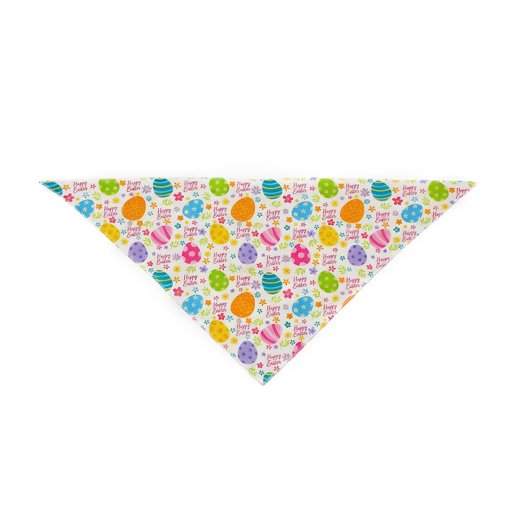 Pet Easter Egg Print Bandana for Small Dogs & Cats - Soft Breathable Triangle Collar Scarf with Adjustable Rope Tie, Easter Egg Pattern Suitable for Puppies, Kittens, Spring Festival Accessory, for Small to Medium Dogs