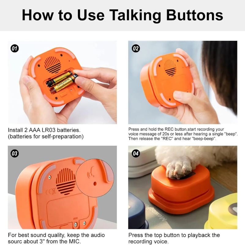 MEWOOFUN Dog Talking Buttons for Pet Communication Toy