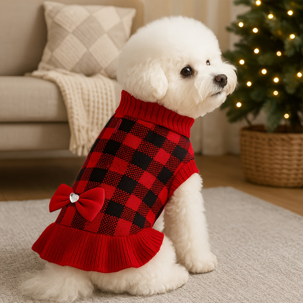 Dog Christmas Sweater - Warm Small Dog Winter Dress