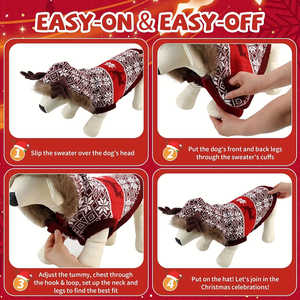 Dog Winter Sweater - Large Dog Sweaters Dog Hooded Sweaters