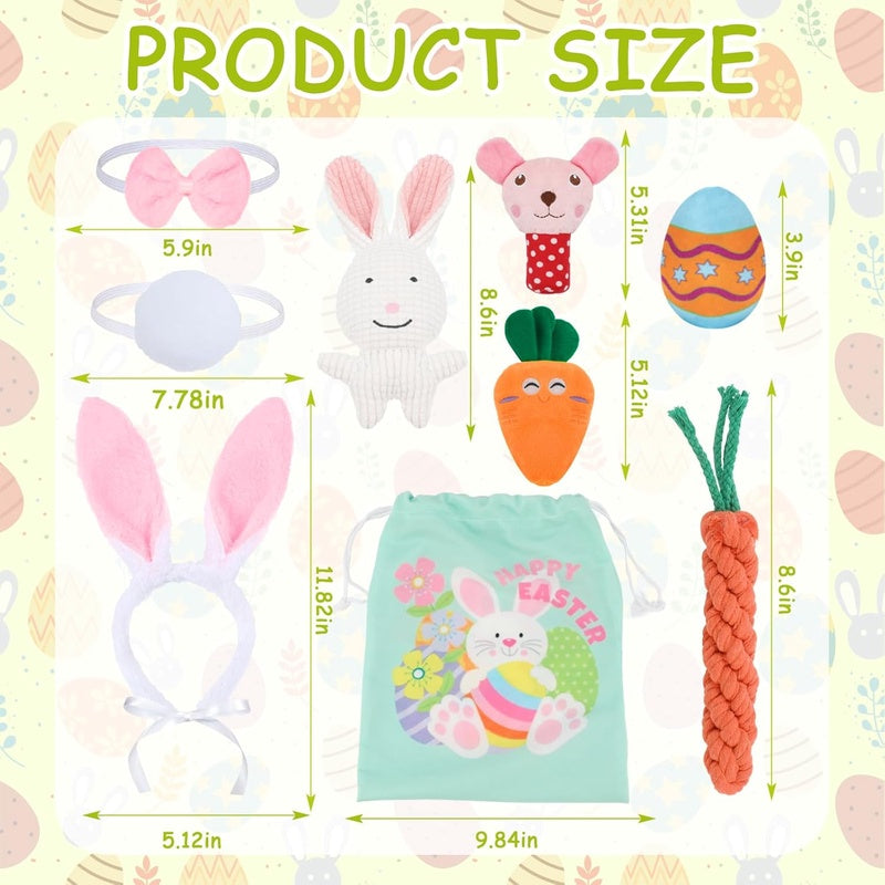 Easter Dog Toys - 8 Pack Squeaky Plush Toys