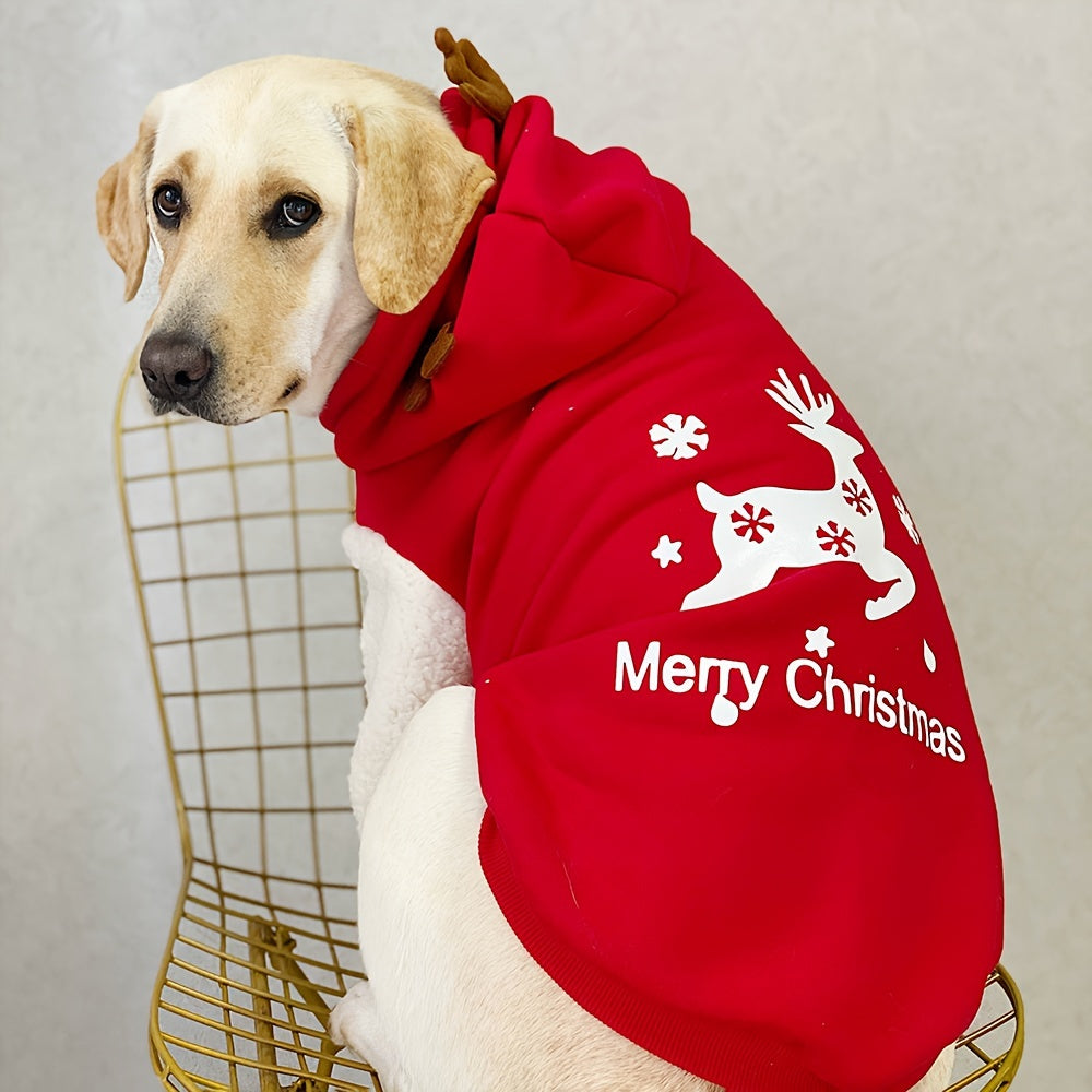 Winter Dog Sweater - Cozy Reindeer Dog Jacket