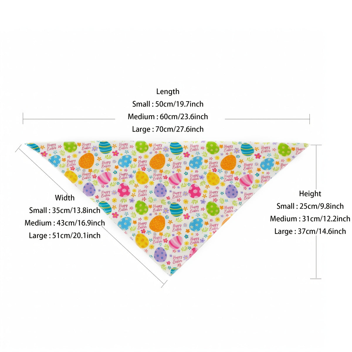 Pet Easter Egg Print Bandana for Small Dogs & Cats - Soft Breathable Triangle Collar Scarf with Adjustable Rope Tie, Easter Egg Pattern Suitable for Puppies, Kittens, Spring Festival Accessory, for Small to Medium Dogs