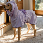 Dog Bathrobe - Soft Absorbent Pet Robe with Hood