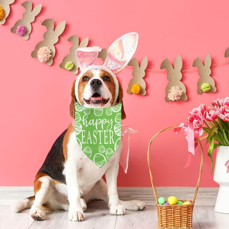 Easter Dog Bandanas - Adjustable with Easter Egg Patterns - Perfect...
