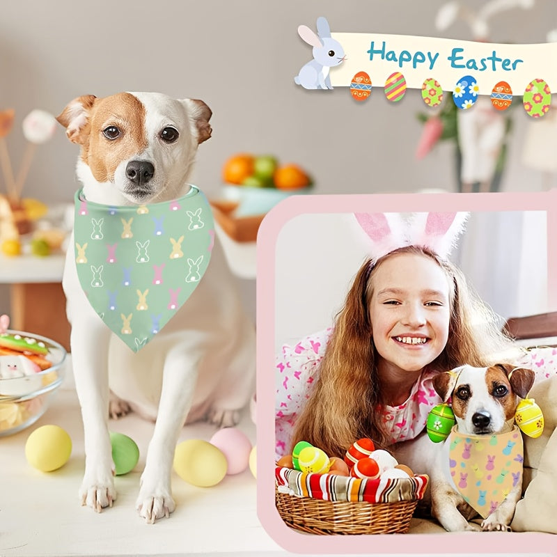 Easter Dog Bandanas - Adjustable Triangle Style