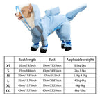 Waterproof Dog Raincoat - Reflective Dog Jacket Adjustable Fit