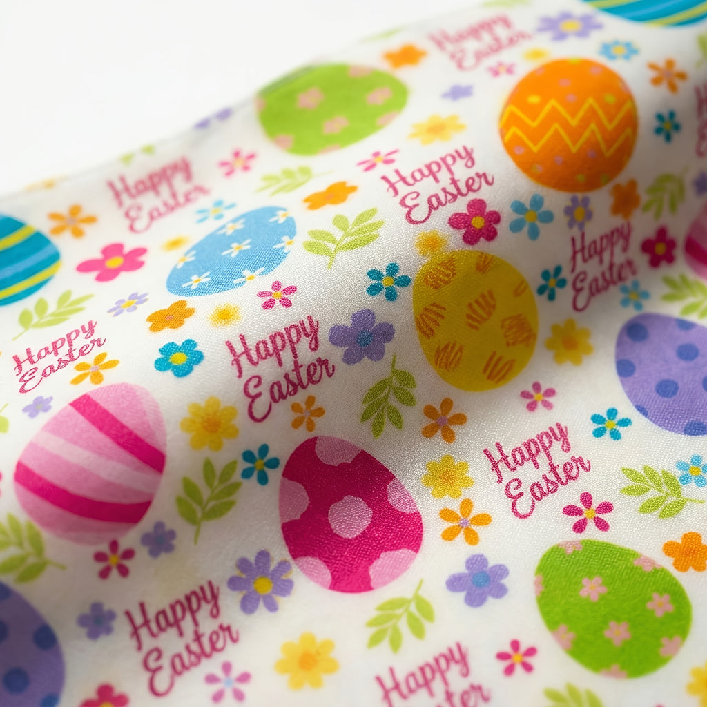 Pet Easter Egg Print Bandana for Small Dogs & Cats - Soft Breathable Triangle Collar Scarf with Adjustable Rope Tie, Easter Egg Pattern Suitable for Puppies, Kittens, Spring Festival Accessory, for Small to Medium Dogs