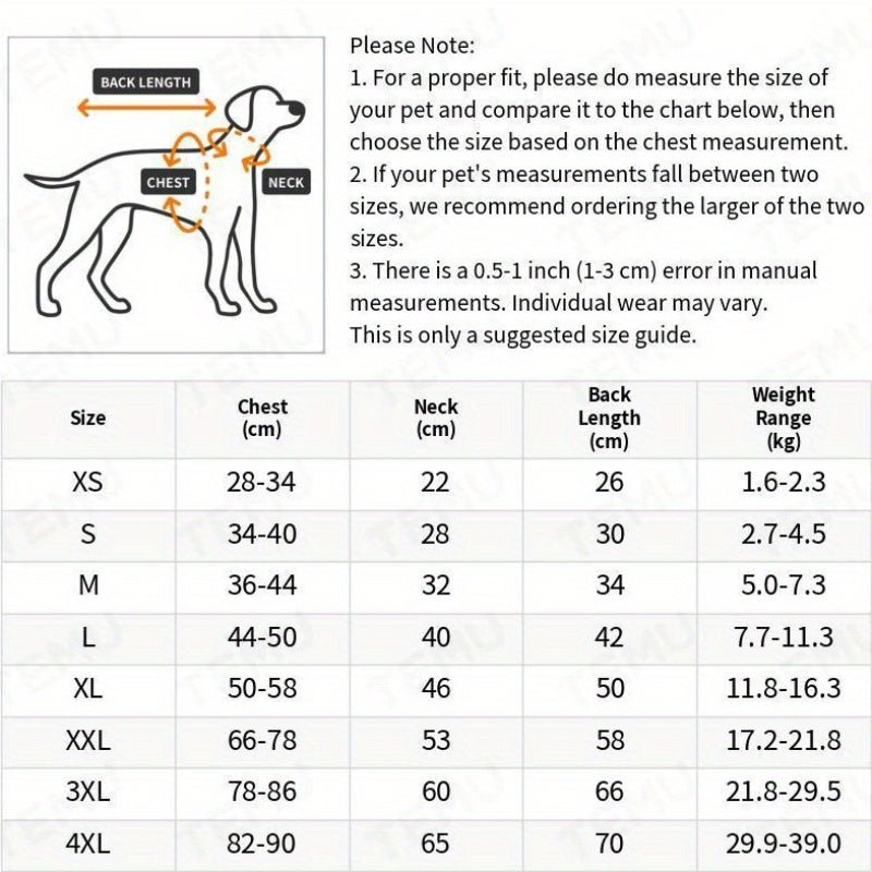 Dog Winter Coat - Down Jacket Small to Large Breeds