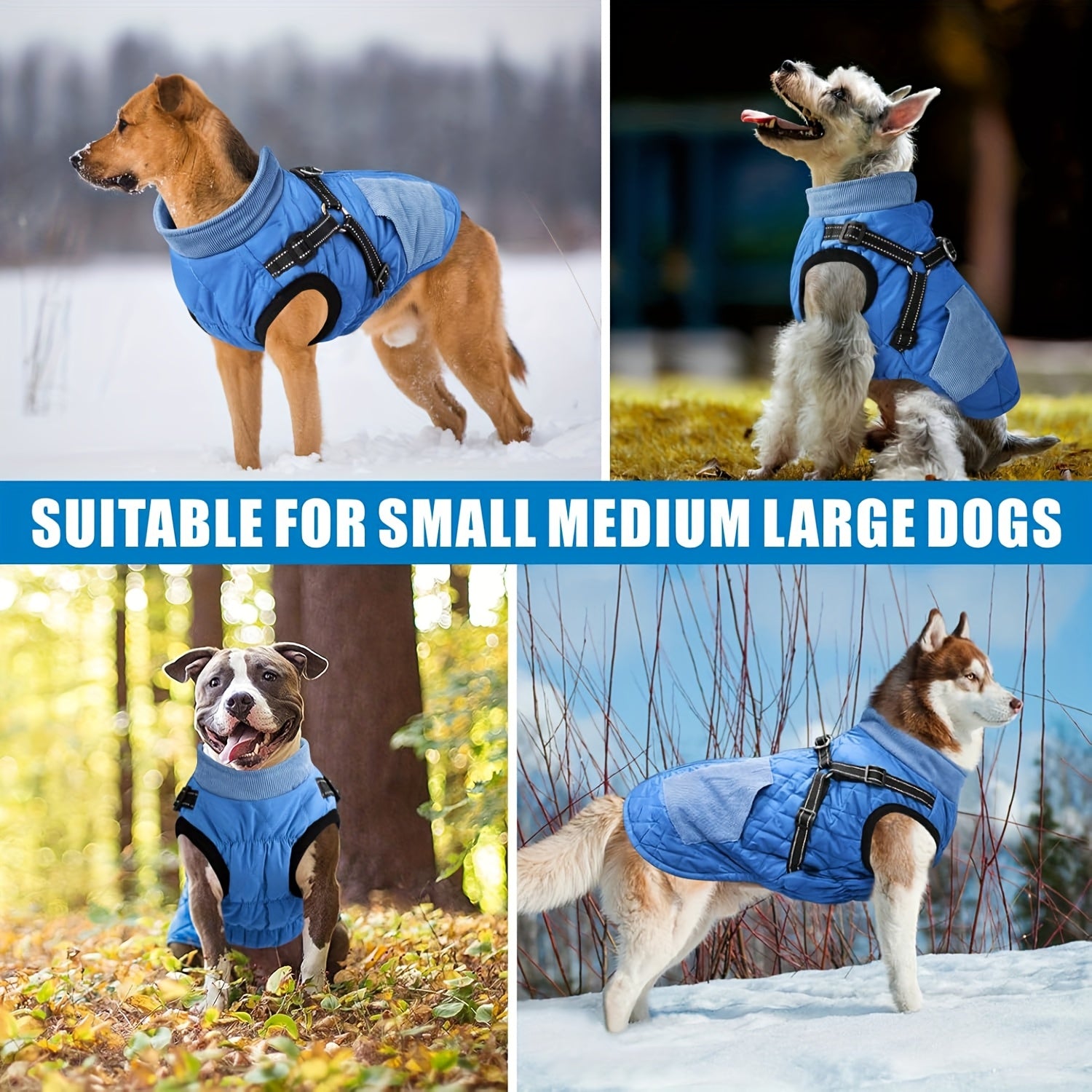 Reflective Dog Jacket - Adjustable Small Medium
