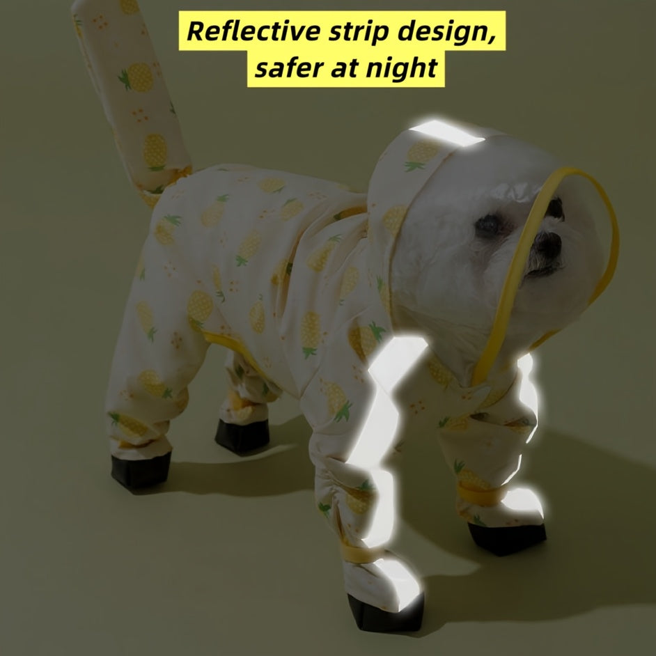 Dog Raincoat - Windproof Pet Rain Jacket with Reflective Strips
