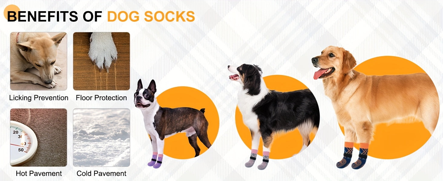 All-Weather Anti-Slip Plush Dog Boots for Medium & Large Breeds